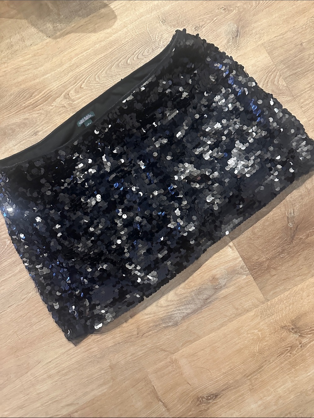 Black Sequin Mini Skirt - Women